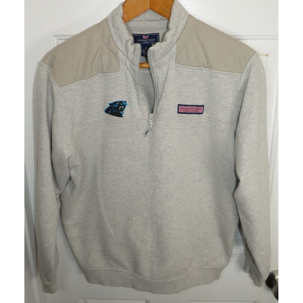 Vineyard Vines Carolina Panthers 1/4 Zip Shep Shirt Pullover Mens Medium